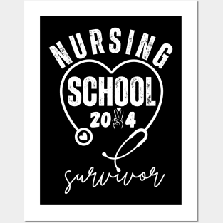 Nursing School Survivor, Nurse Graduation Posters and Art